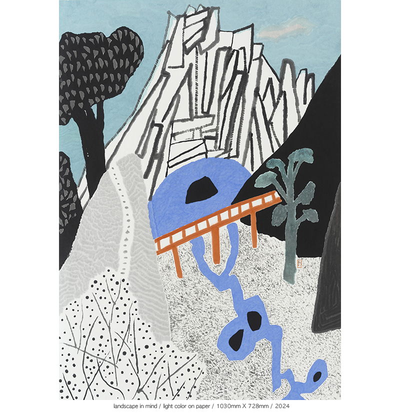 Jang Byeong Eun · Eastbrush · 张炳彥 · Landscape_in_mind · light_color_on_paper · 1030mm_x_728mm · 2024